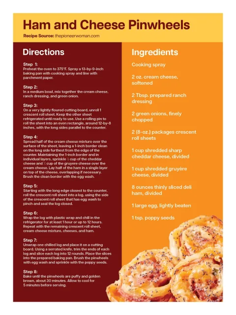 Ham and Cheese Pinwheels